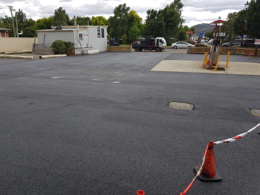 Pub Car Park asphalt recovering Hobart Tasmania